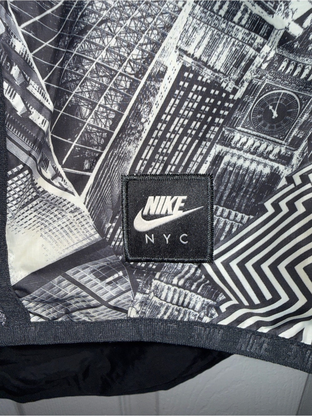 Nike NYC Collab Black & White Graphic Windbreaker